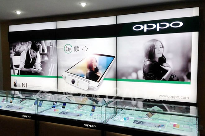  户内灯片应用于手机专卖店灯箱